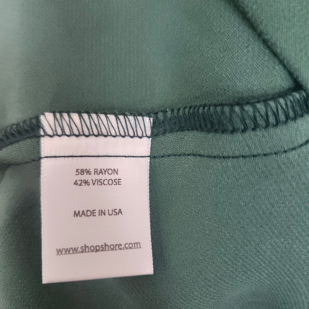 SHORE Emerald Green Satin Wrap Dress Bell Sleeve Tie Waist Mini Sz Large NWT$238 - Picture 9 of 10